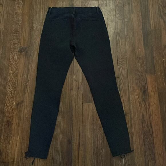 Frame Skinny Jeans Le Skinny De Jeanne Black Frayed Hem Modal Blend 29x28.5 Soft - Picture 3 of 7
